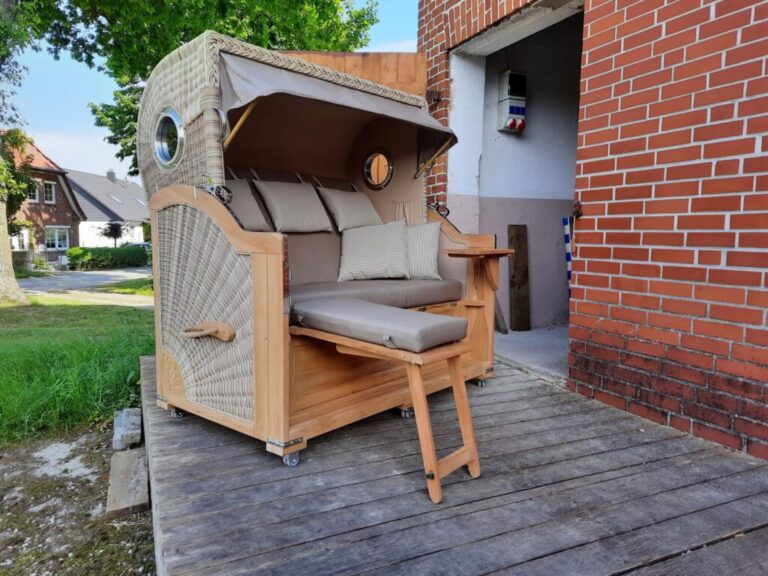 Strandkorb XXL Ostsee Strandkorb Baltikum mit edlem Teakholz